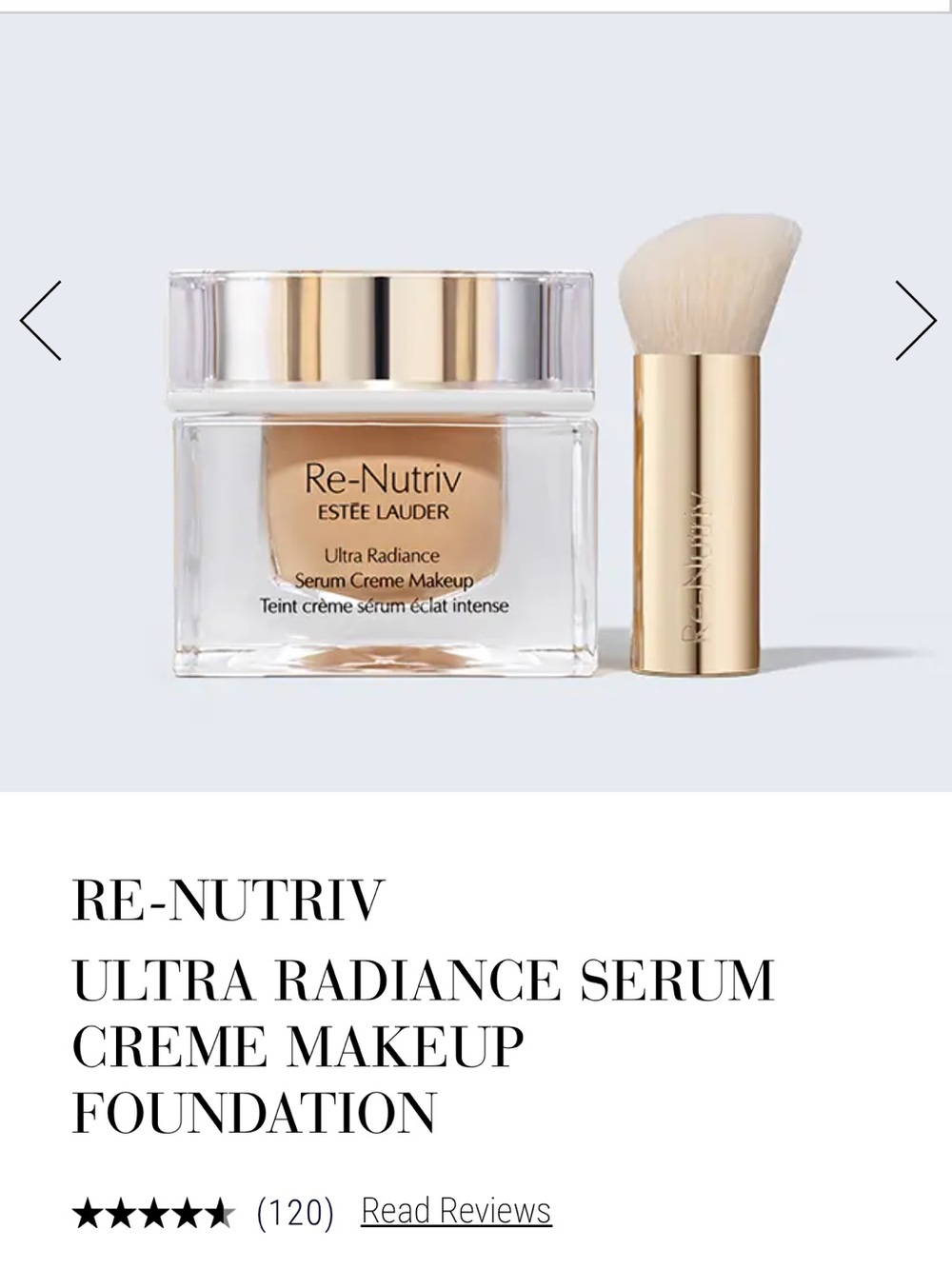 New Estée Lauder Re-Nutriv Ultra Radiance Creme Makeup in Desert Beige shade